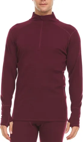 100% Merino Wool - Mens Midweight Quarter Zip - Warm Pullover - Midlayer