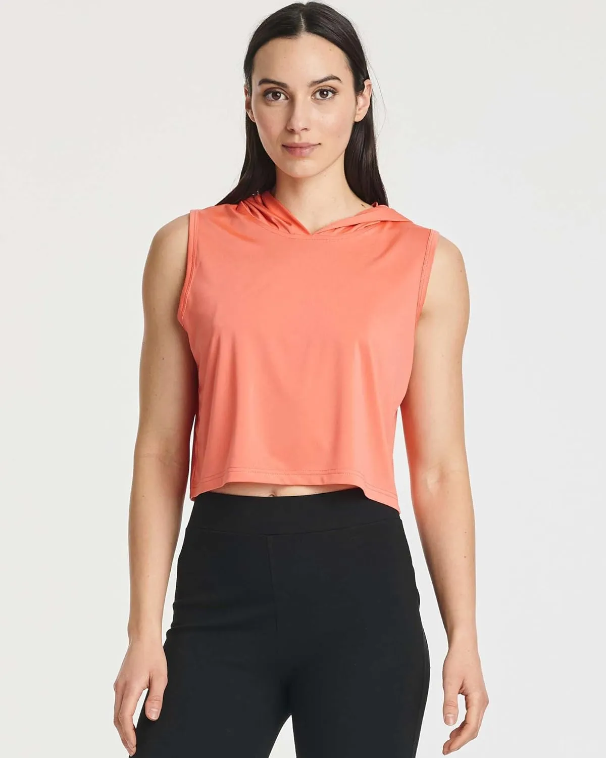 3 Pack: Women's Dry-Fit Sleeveless Cropped Tank Top Hoodie - Athletic Crop Sweatshirt