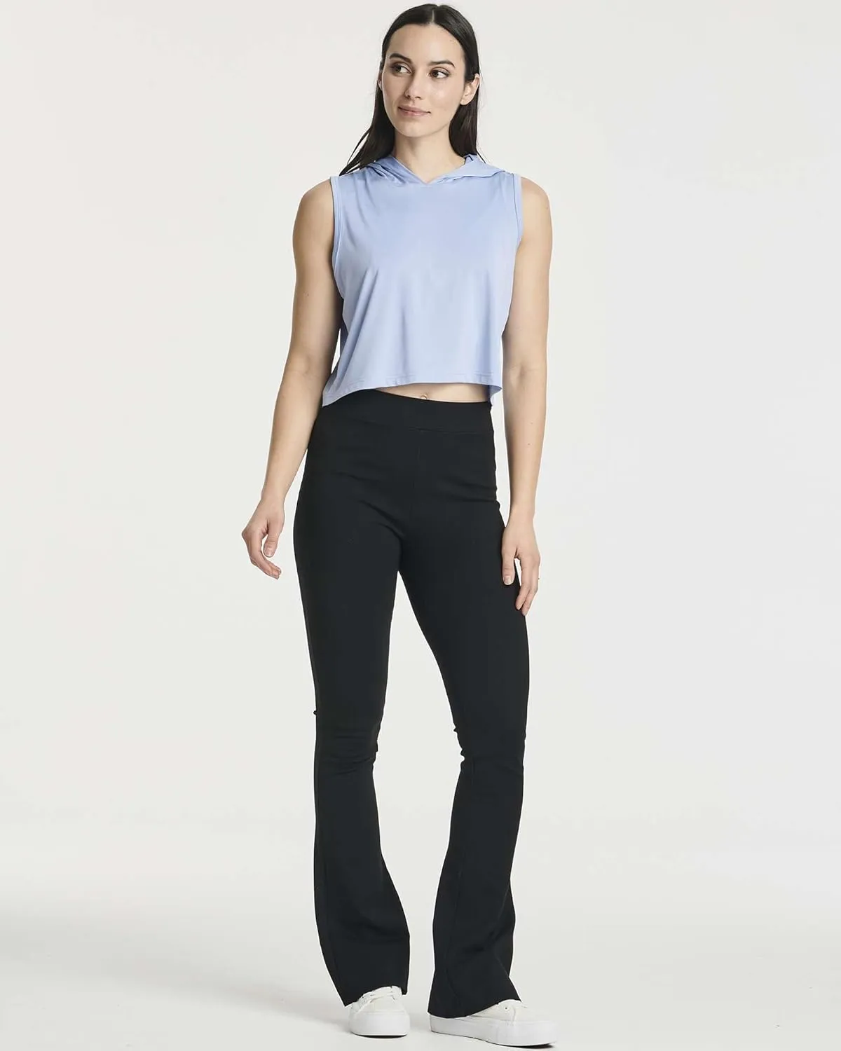 3 Pack: Women's Dry-Fit Sleeveless Cropped Tank Top Hoodie - Athletic Crop Sweatshirt