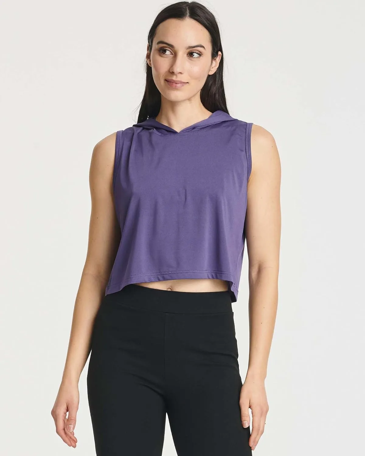 3 Pack: Women's Dry-Fit Sleeveless Cropped Tank Top Hoodie - Athletic Crop Sweatshirt