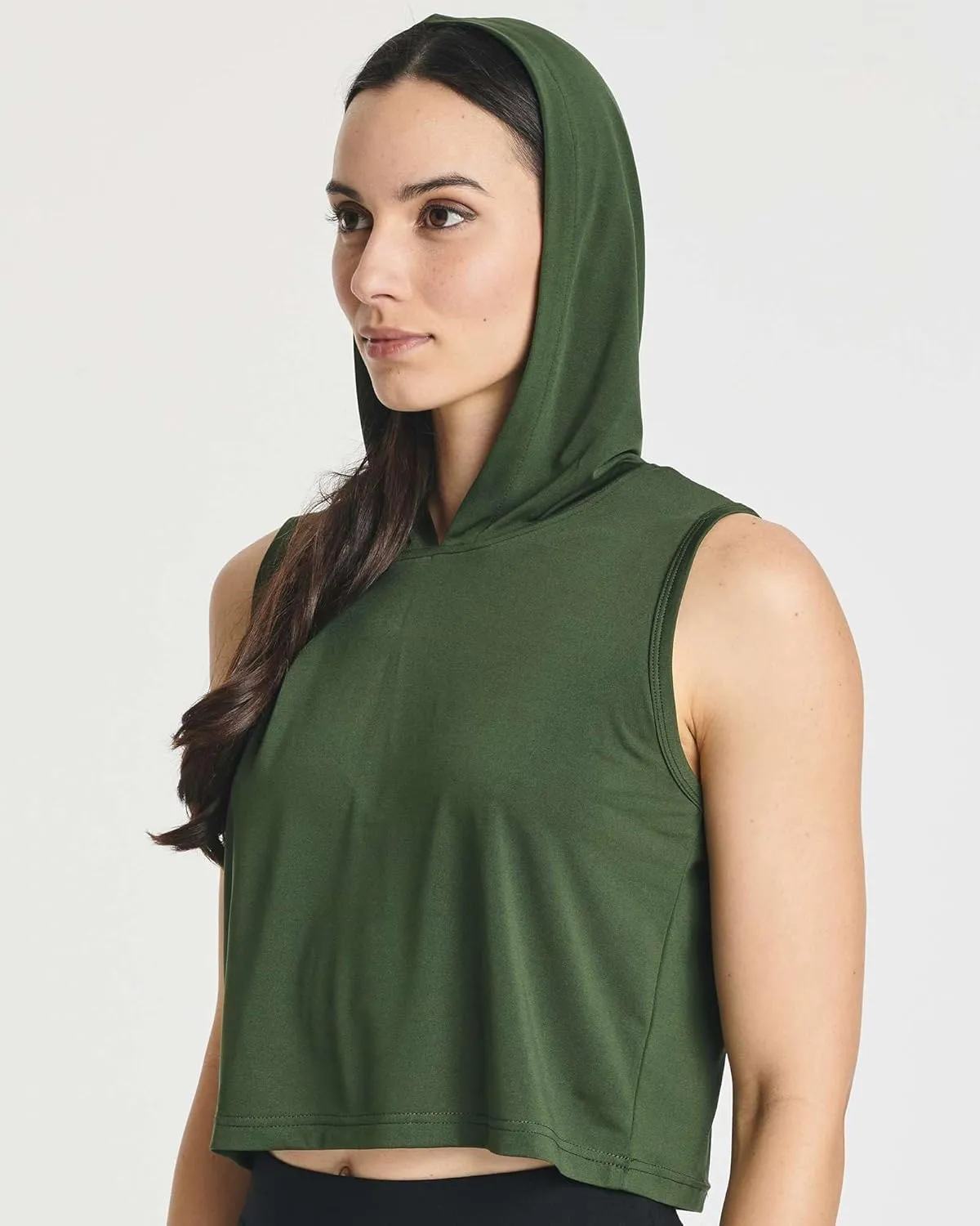 3 Pack: Women's Dry-Fit Sleeveless Cropped Tank Top Hoodie - Athletic Crop Sweatshirt
