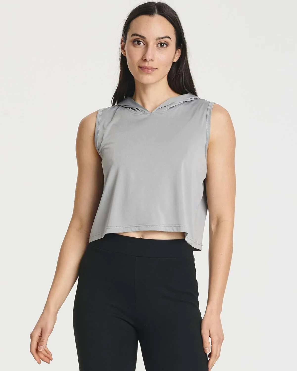 3 Pack: Women's Dry-Fit Sleeveless Cropped Tank Top Hoodie - Athletic Crop Sweatshirt