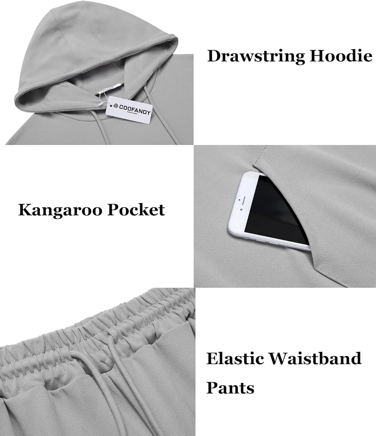 COOFANDY Men's Tracksuit 2 Piece Hoodie Athletic Sweatsuits Casual Jogging Suit Sets