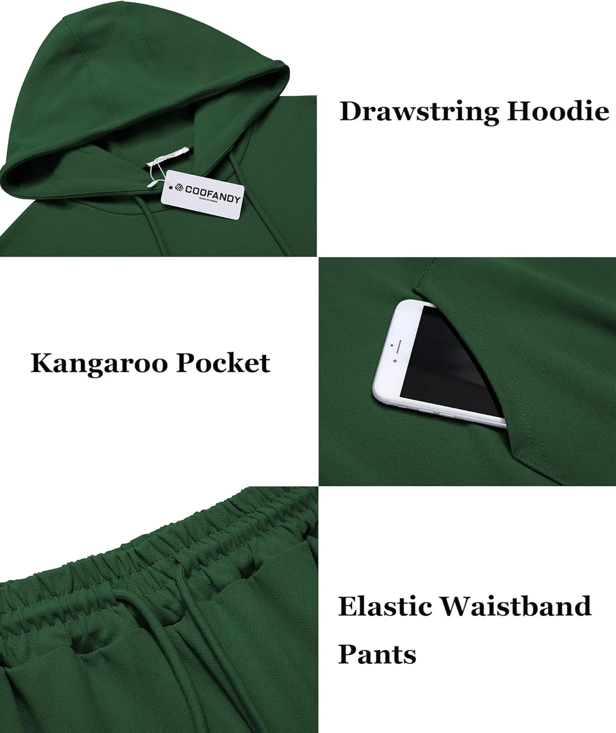 COOFANDY Men's Tracksuit 2 Piece Hoodie Athletic Sweatsuits Casual Jogging Suit Sets