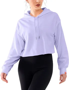 Cropped Hoodie Women Sweatshirt Oversize Long Sleeve Loose Crop Hoodies Ladies Drop Shoulder Pullover Casual Athletic