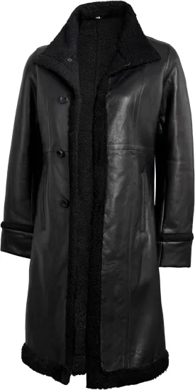 fjackets Lambskin Women Long Coat - Real Leather Zip Up Hoodie Jackets For Womens