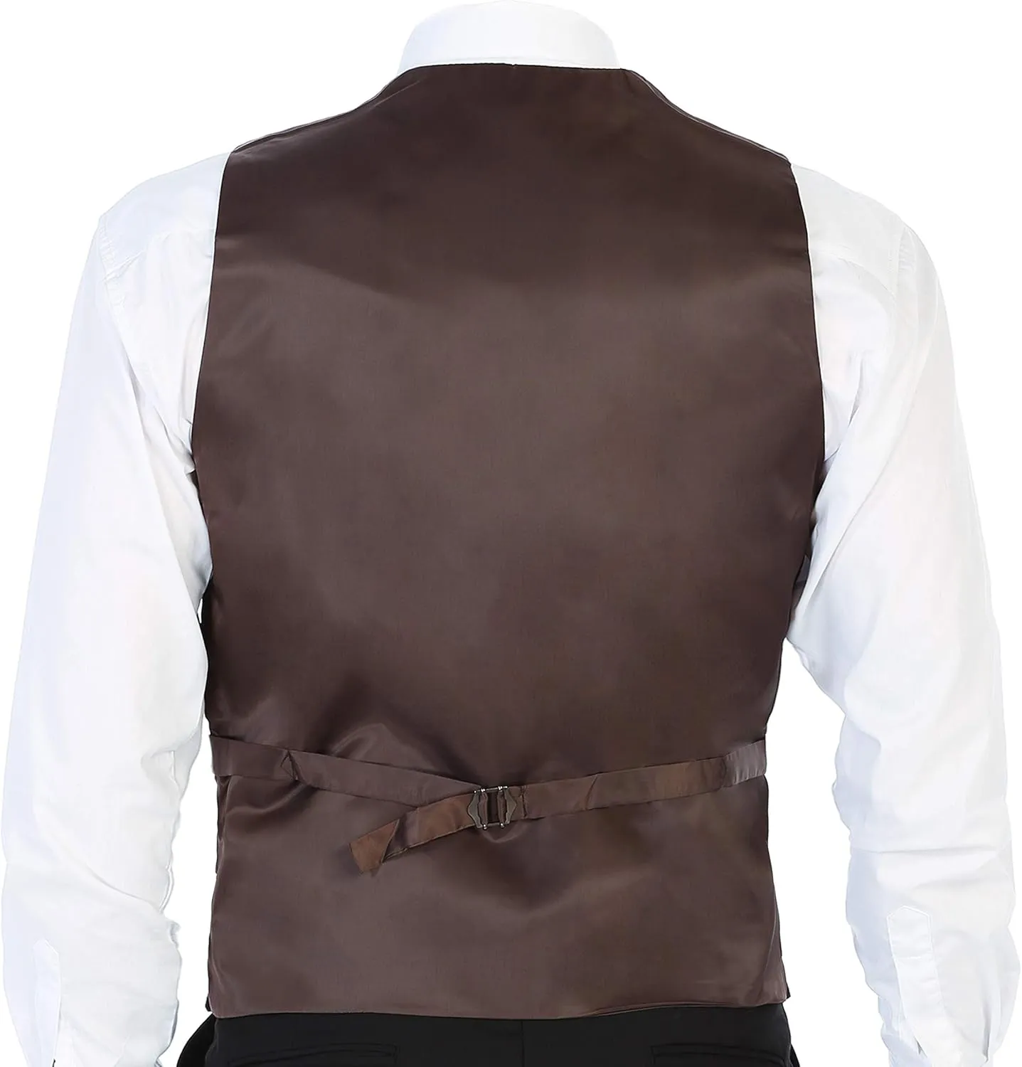 Gioberti Men's 5 Button Formal Wool Blend Tweed Pin Stripe Vest