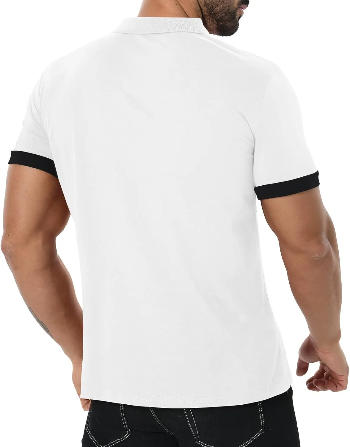 KUYIGO Men's Short&Long Sleeve Polo Shirts Casual Slim Fit Business Fashion Tops Golf Tennis T-Shirt