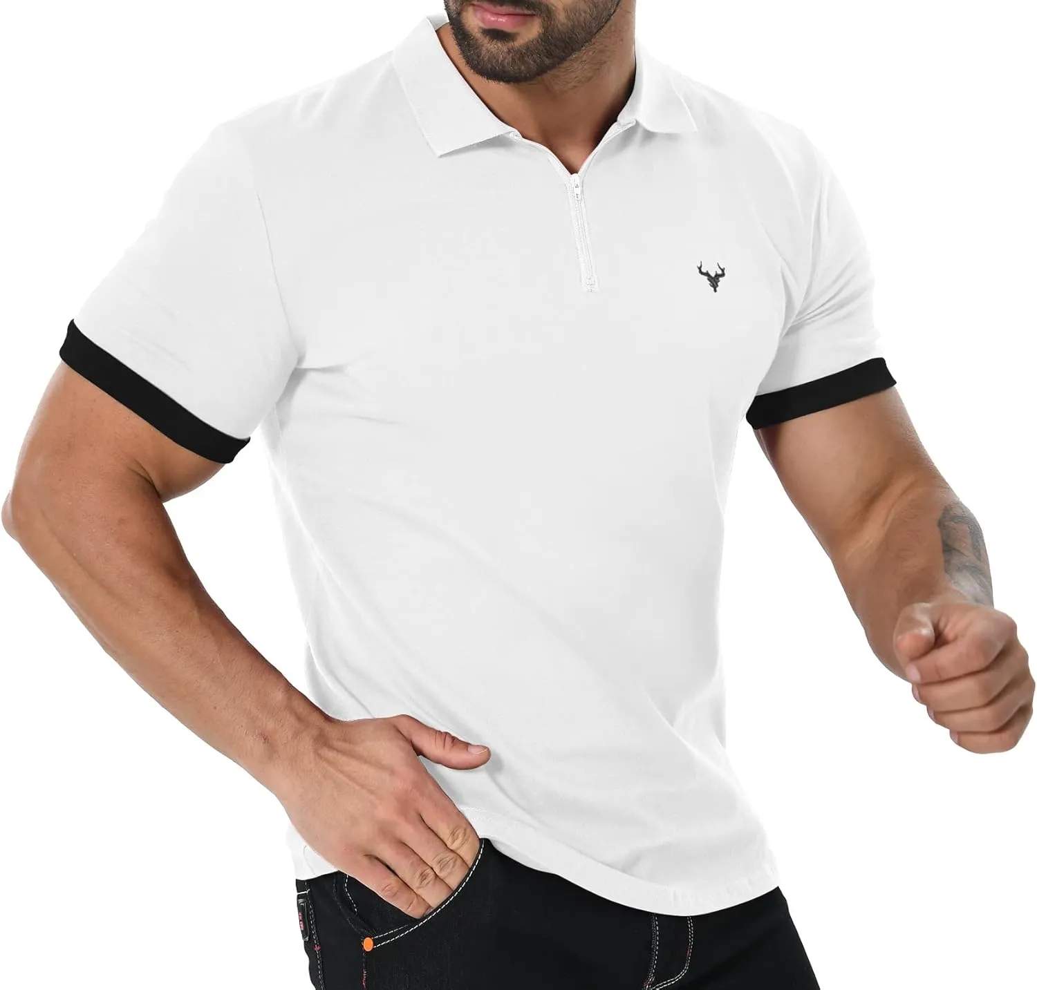 KUYIGO Men's Short&Long Sleeve Polo Shirts Casual Slim Fit Business Fashion Tops Golf Tennis T-Shirt