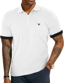 KUYIGO Men's Short&Long Sleeve Polo Shirts Casual Slim Fit Business Fashion Tops Golf Tennis T-Shirt