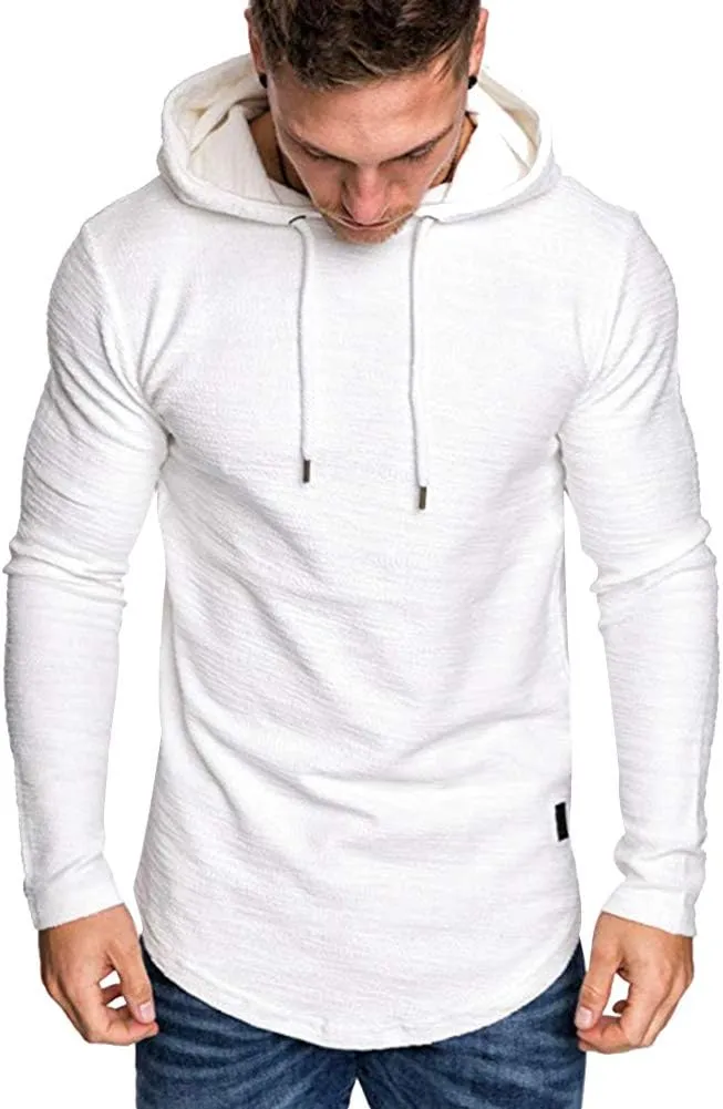 Lexiart Mens Fashion Athletic Hoodies Sport Sweatshirt Solid Color Fleece Pullover