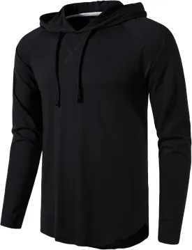 MUSE FATH Men's Long Sleeve Athletic Performance Lightweight Hoodie Sweatshirts