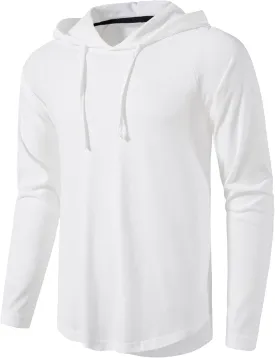 MUSE FATH Men's Long Sleeve Athletic Performance Lightweight Hoodie Sweatshirts