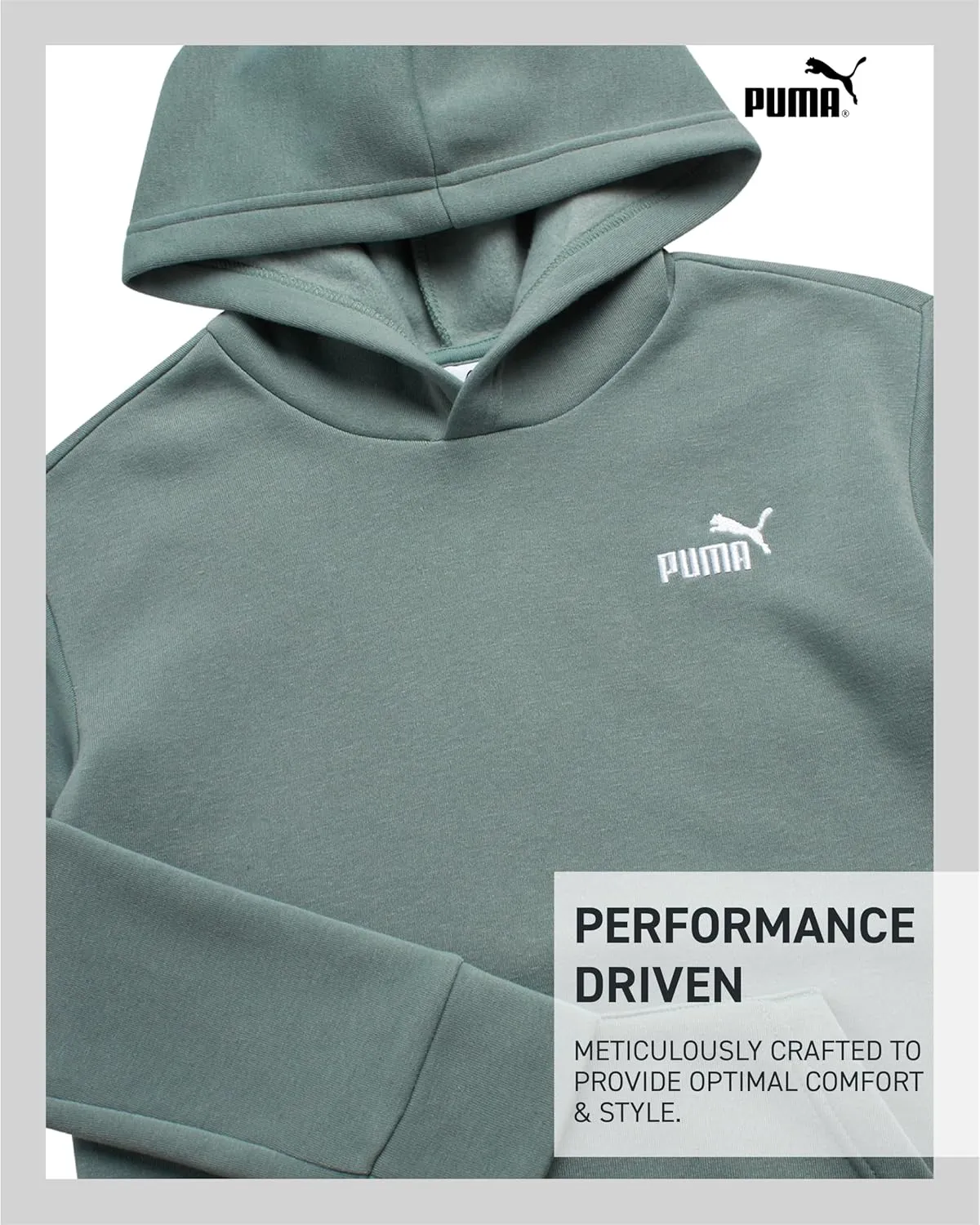PUMA Boys' Hoodie - Fleece Pullover Basic Athletic Performance Small Chest Logo Sweatshirt for Boys (Sizes: 8-20)