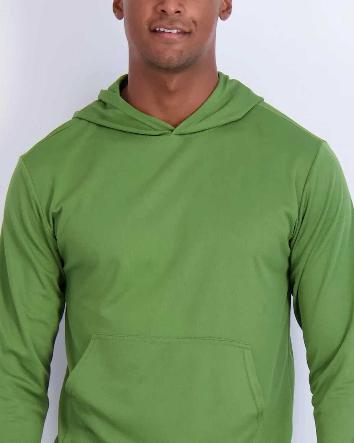 Real Essentials 3 Pack: Men's Mesh Long Sleeve Athletic Pullover Hoodie Sweatshirt Pockets UPF 50  (Available in Big & Tall)
