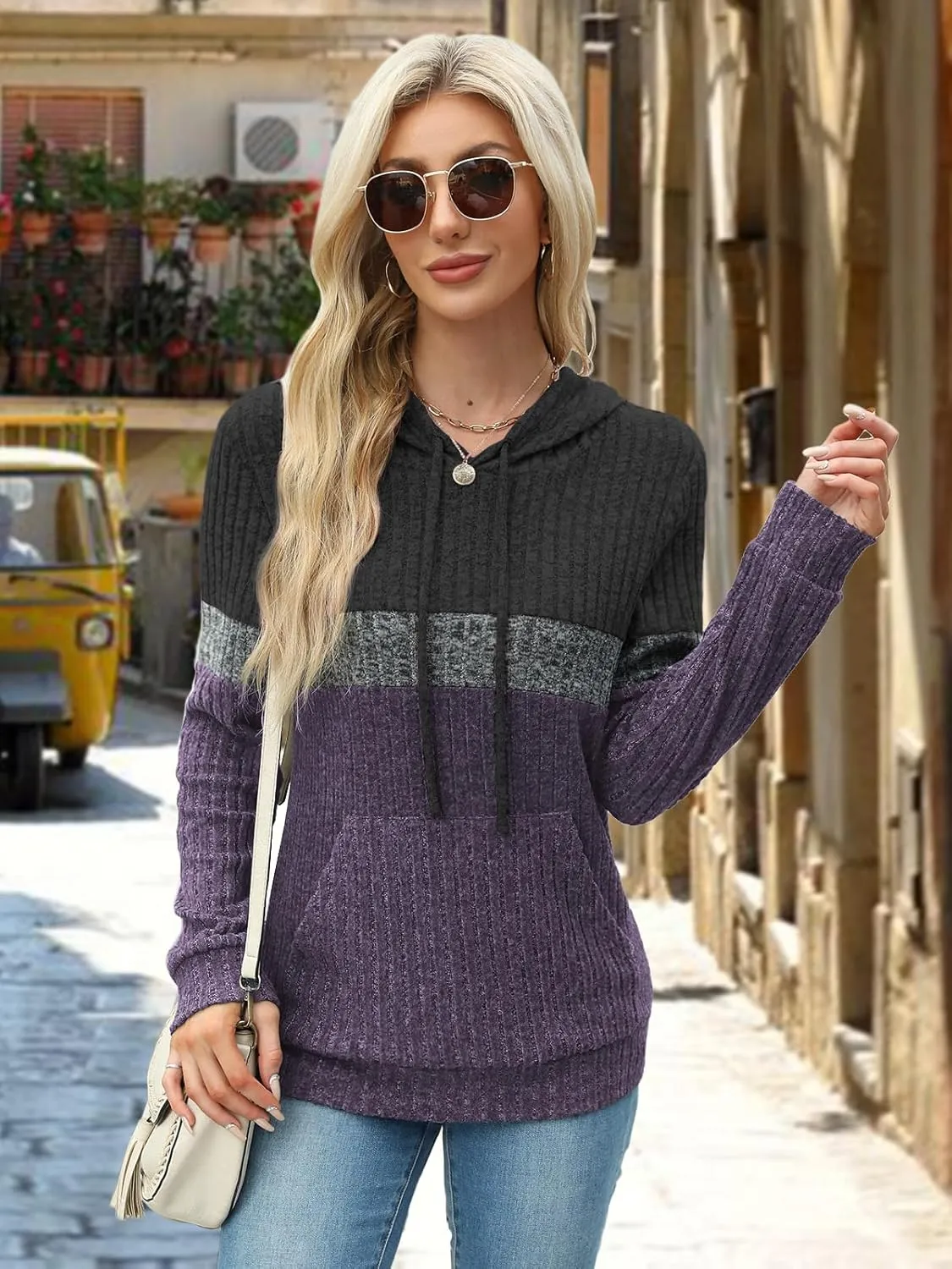 Sweaters for Women Fall Tops Long Sleeve Hoodie Ladies Sweatshirts Pullover Blouses Loose Casual Fashion Clothes