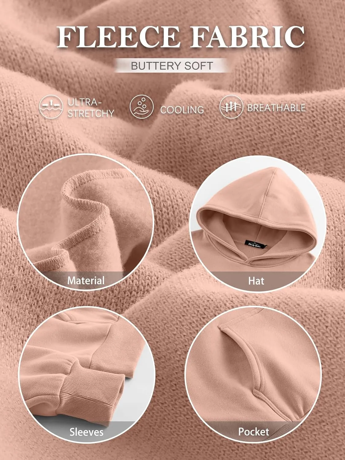Trendy Queen Womens Oversized Hoodies Fleece Sweatshirts Sweaters Spring Outfits 2025 Pullover Fall Winter Clothes