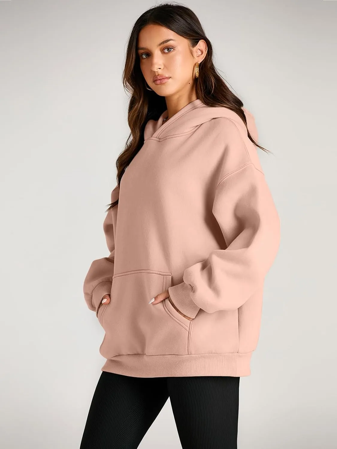 Trendy Queen Womens Oversized Hoodies Fleece Sweatshirts Sweaters Spring Outfits 2025 Pullover Fall Winter Clothes
