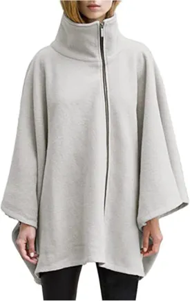 Womens Trendy Shawls and Wraps High Neck Zip up Lightweight Soft Wool Poncho Cape Solid Comfy Blanket Sweatshirts