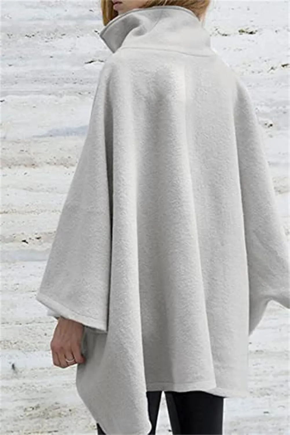 Womens Trendy Shawls and Wraps High Neck Zip up Lightweight Soft Wool Poncho Cape Solid Comfy Blanket Sweatshirts