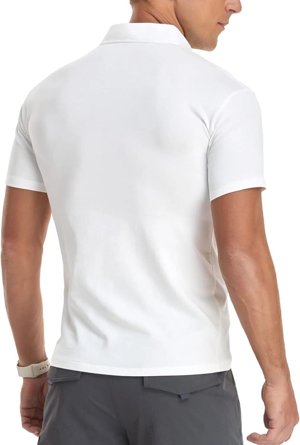 YTD Men's Long/Short Sleeve Polo Shirts Quarter-Zip Casual Slim Fit Mock Neck Basic Designed Cotton Shirts