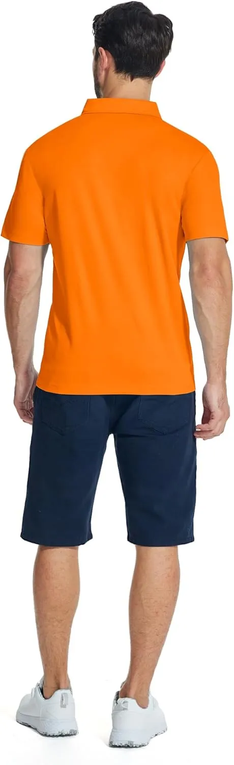 ZITY Mens Polo Shirts Quarter Zip Shirts Casual Classic Lightweight Short Sleeve Golf Collared Shirt with Pocket